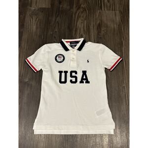 Polo Ralph Lauren USA Olympic Team America 2020 Boys Size 6 Polo White NWOT‎